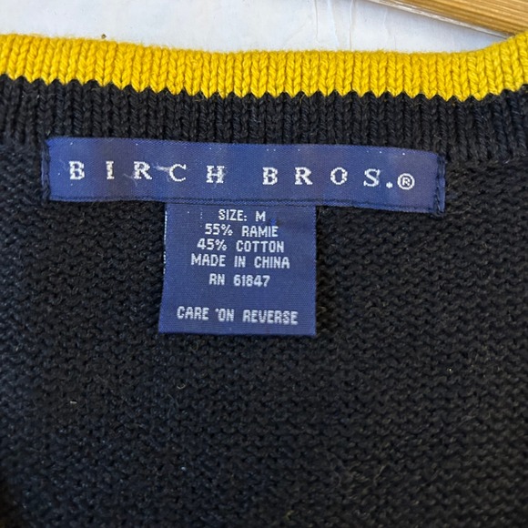 Vintage Georgia Tech Yellow Jackets Knit Sweater Vest Birch Bros Mens Medium - Picture 11 of 16